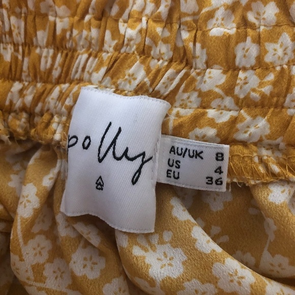 Oh Polly Australia yellow ruffled high waist mini skirt y2k - Picture 3 of 8